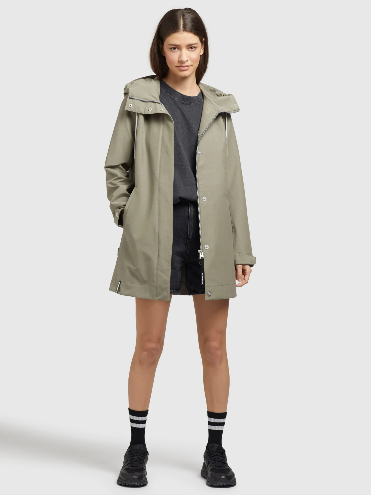 Khujo Tussenmantels Tussenmantel Artisa Dames Grijs / Groen 4 Khujo Tussenmantels Tussenmantel Artisa Dames Grijs / Groen - Afbeelding 2