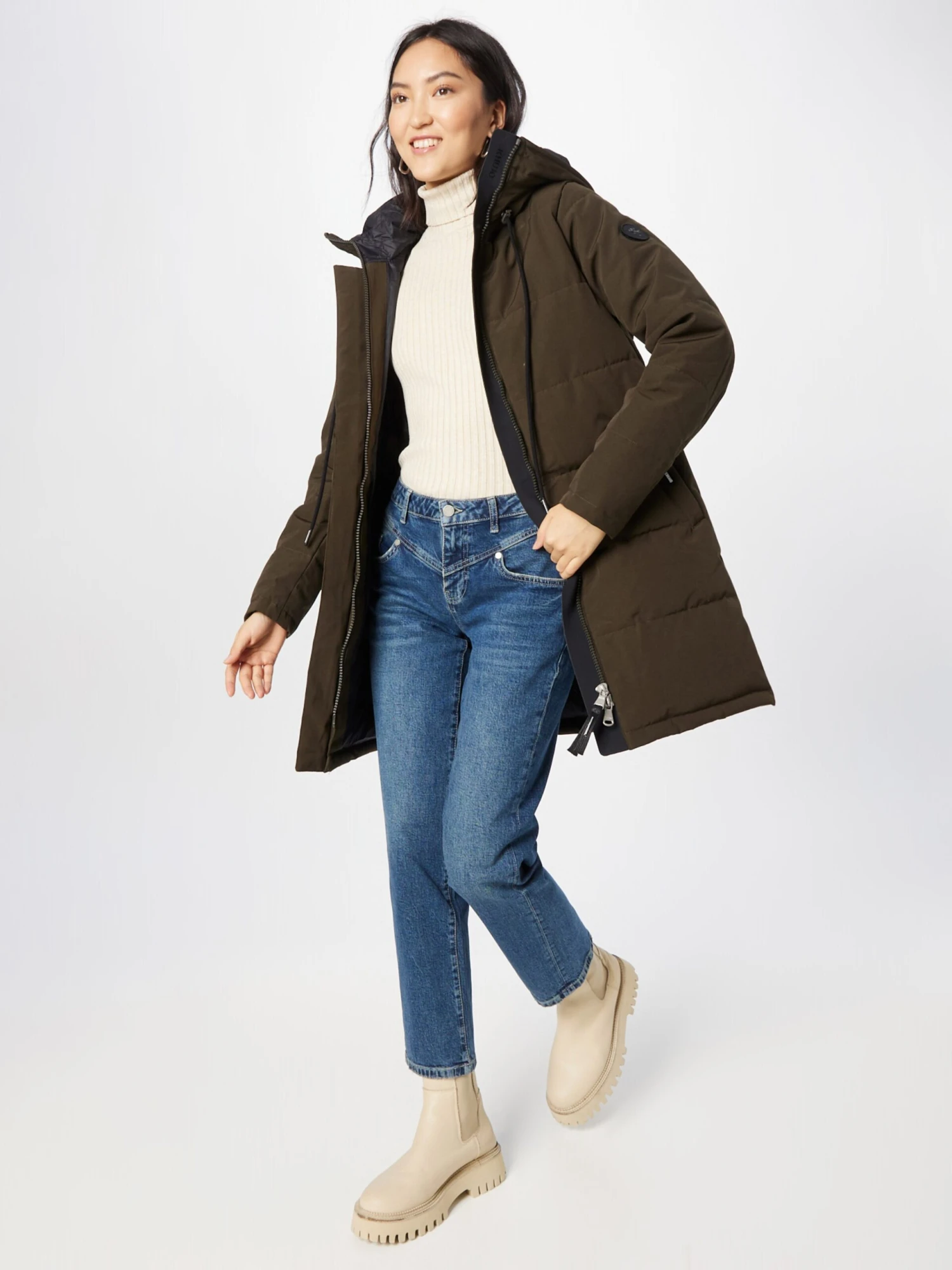 Khujo Wintermantels Wintermantel Cloren Dames Olijfgroen 6 Khujo Wintermantels Wintermantel Cloren Dames Olijfgroen - Afbeelding 4