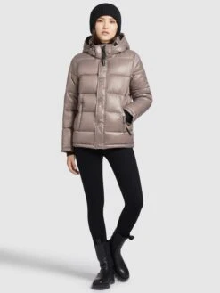 Khujo Winterjassen Winterjas Gerda Shiny Dames Beige -Khujo Verkoopwinkel 38295fc08e2e8a216cf81e12d74a8094