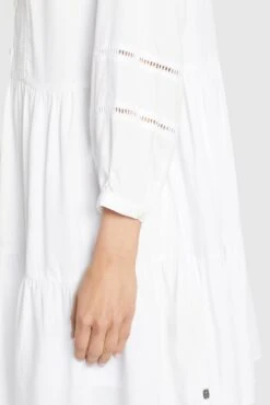 Khujo Blousejurken Blousejurk Crepes Dames Wit -Khujo Verkoopwinkel 535d2df1d110a71da2b178913ffc8a26