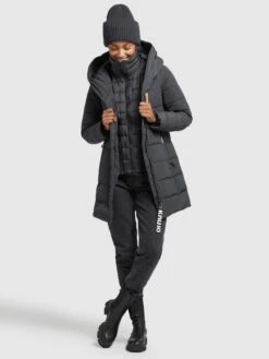 Khujo Korte Mantels Wintermantel Floyt Dames Donkergrijs -Khujo Verkoopwinkel 542caea8563041d5bc868345c48f728b