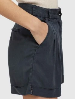 Khujo Shorts Loosefit Bandplooibroek Elida Dames Donkerblauw -Khujo Verkoopwinkel 799c2ca8d8adc10345077decb231ca09