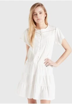 Khujo Kapua - Jurk - Weiß -Khujo Verkoopwinkel 88a19567238a47a99295fc7afde183a2