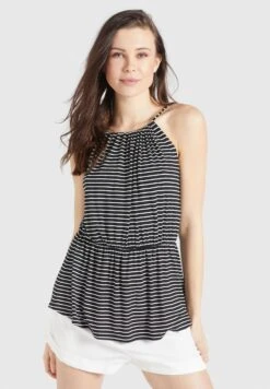 Khujo Valda - Top - Schwarz-Weiß Gestreift -Khujo Verkoopwinkel 9ad14aff73d54477ae9192955bd865b5