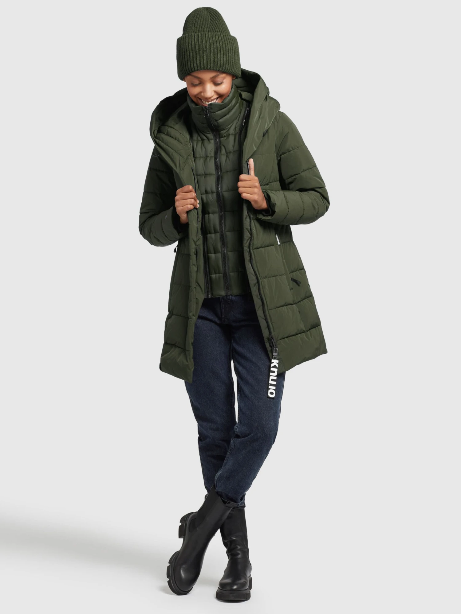 Khujo Korte Mantels Wintermantel Floyt Dames Olijfgroen 8 Khujo Korte Mantels Wintermantel Floyt Dames Olijfgroen - Afbeelding 6