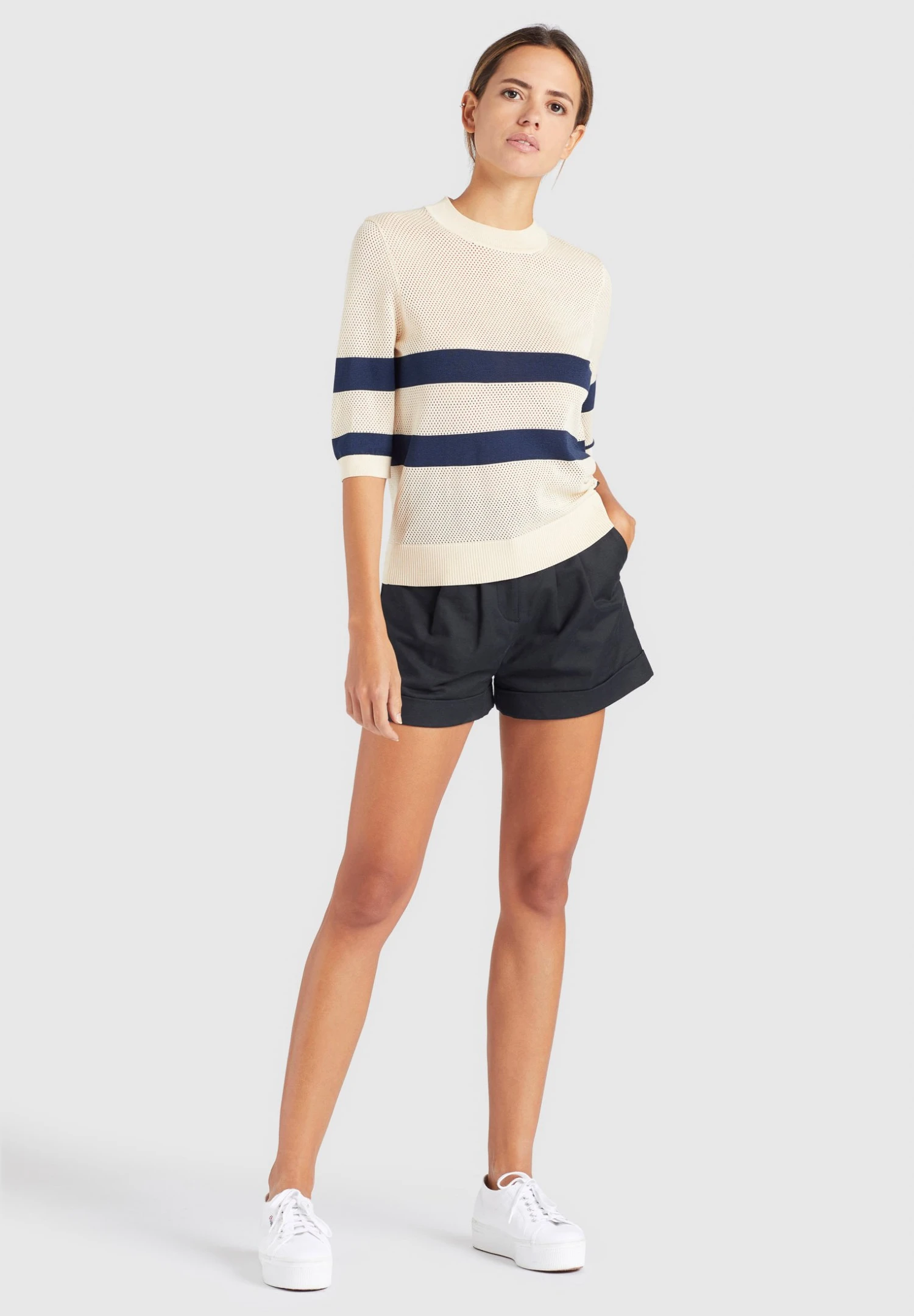 Khujo Chumane - T-Shirt Print - Sand/Dark Blue 4 Khujo Chumane - T-Shirt Print - Sand/Dark Blue - Afbeelding 2