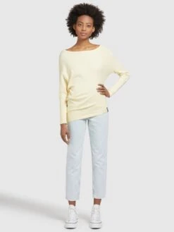 Khujo Fijngebreide Truien Trui Shea Dames Lichtgeel -Khujo Verkoopwinkel c3714de30c29ff27b0368dd2468e5a1f