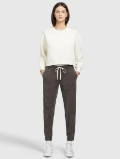Khujo Pantalons Tapered Broek SANDI Dames Antraciet -Khujo Verkoopwinkel c91ca4892f2a5eeb94370deb41edf256