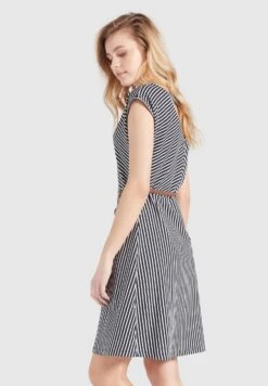 Khujo Leifa - Jurk - Dunkelblau-Weiß Gestreift -Khujo Verkoopwinkel ff5b9aeccd6e4f43ae0b8a04bce539c8